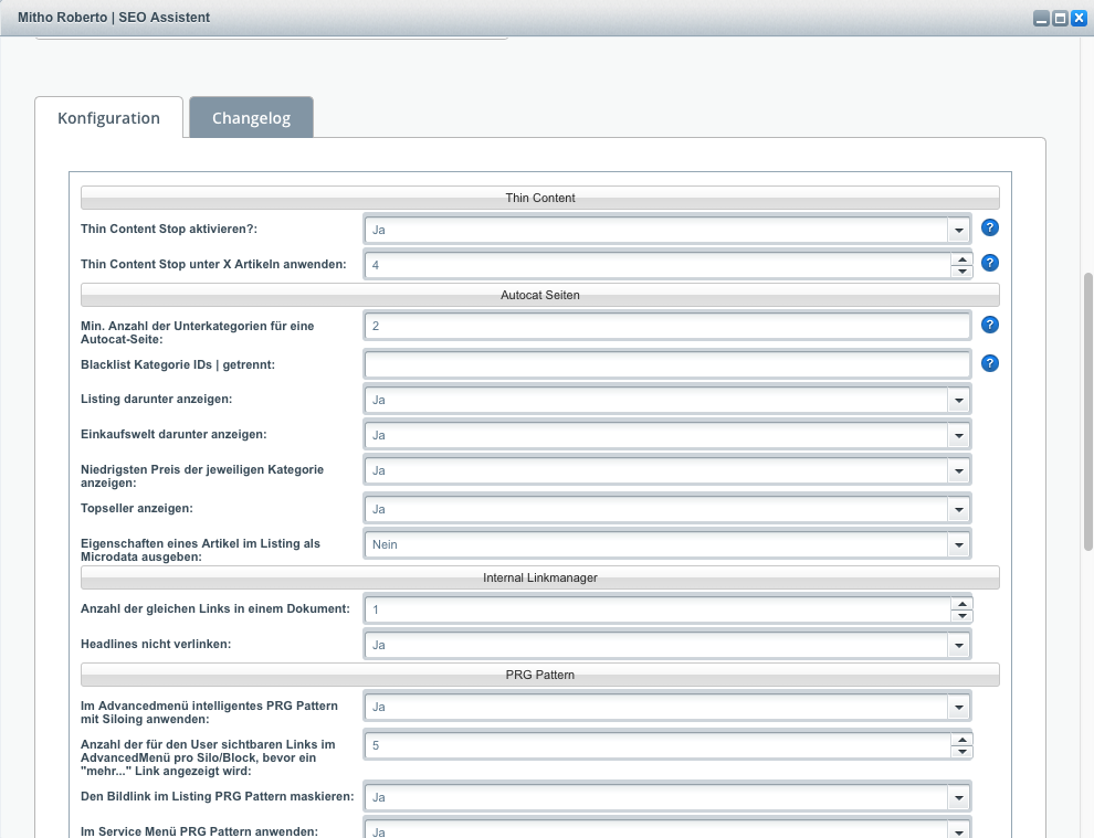 Der SEO Konfiguration