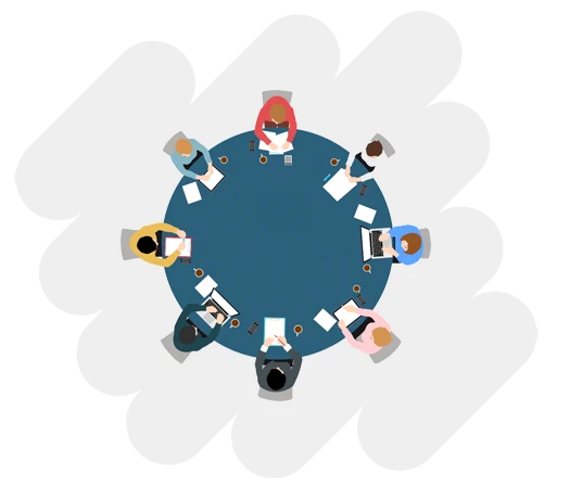 Wir betreuen Ihren Shopware Onlineshop - 360° Shopware-Agentur-Betreuung Team am Tisch